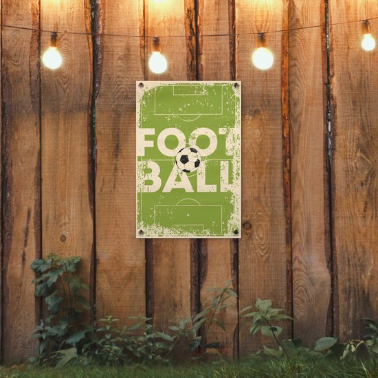 Illustration Vintage d'un terrain de football avec la citation Football 40x60 cm