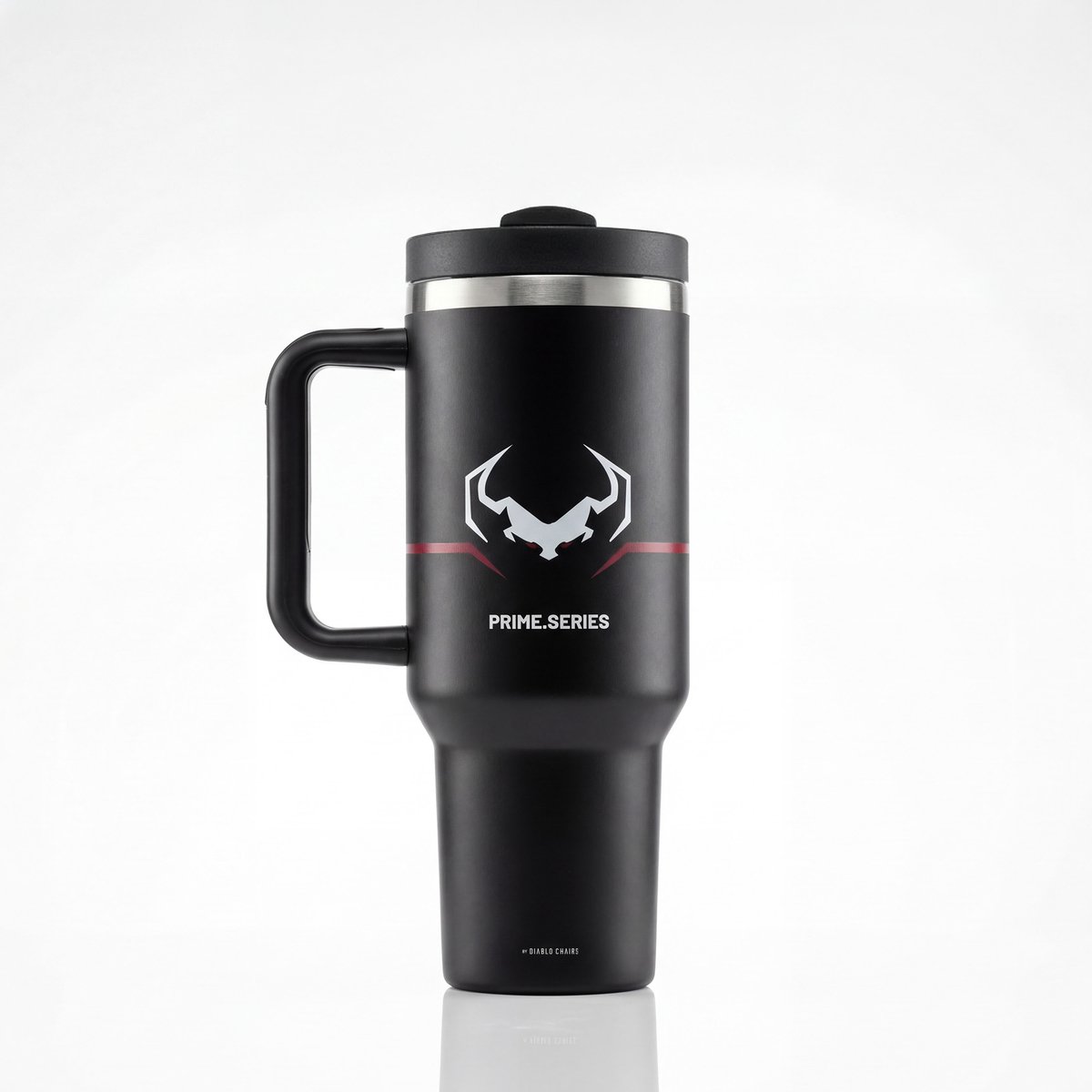 DIABLO CHAIRS - Thermosbeker met een handvat - Burned Black - 3-in-1 deksel met siliconenafdichting - 1200 ml