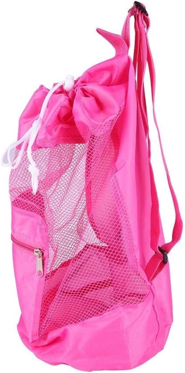 Kinderen Mesh Trekkoord Rugzak - Grote Mesh Strandtas voor Zwemaccessoires, Speelgoed en Sportballen