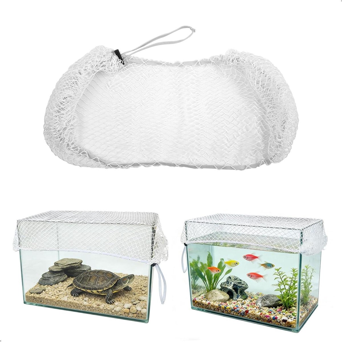 Aquarium Dekselnet - Vis Isolatiebox - Voorkomt Ontsnapping - Verstelbaar - 100 x 40 cm - Wit