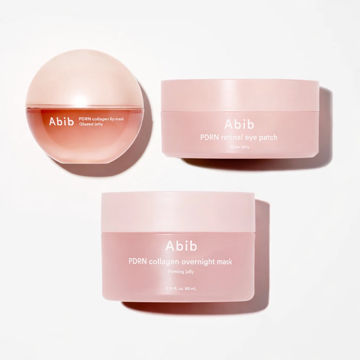 Abib - Pink PDRN Jelly Glaze Trio - Anti-Aging & Wrinkle, Overnight Night Care, Brightens Skin Tone, and Skin regeneration