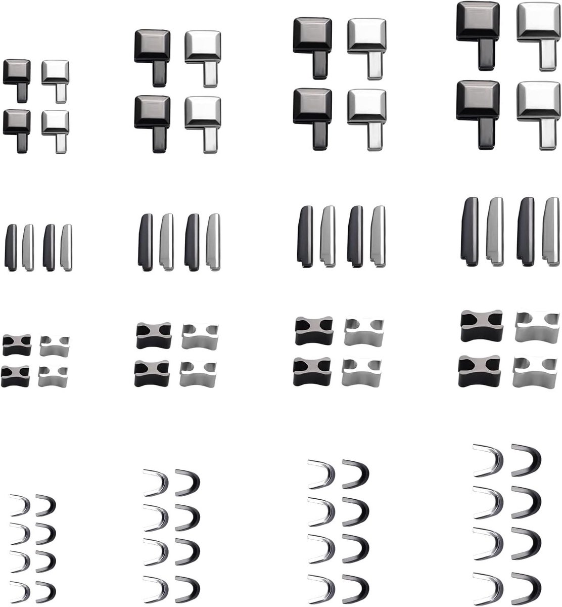 Zipper Reparatieset met 16 Paar Metalen Rits Sliders, Lock Pins en Onder- en Bovenstoppers voor Jassen en Handtassen DIY Projecten