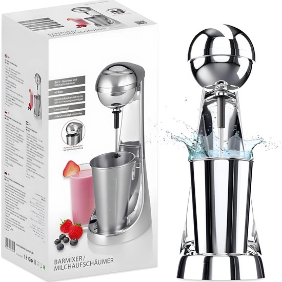 Aurixi® Milkshake Machine - Milkshake Maker 8 in 1 - Milkshake Beker 650ML - 230V - Mixed Super Goed - Makkelijk voor Thuis - 65W - Zilver - 18cm x 14cm x 37cm van Merkloos — afbeelding 4