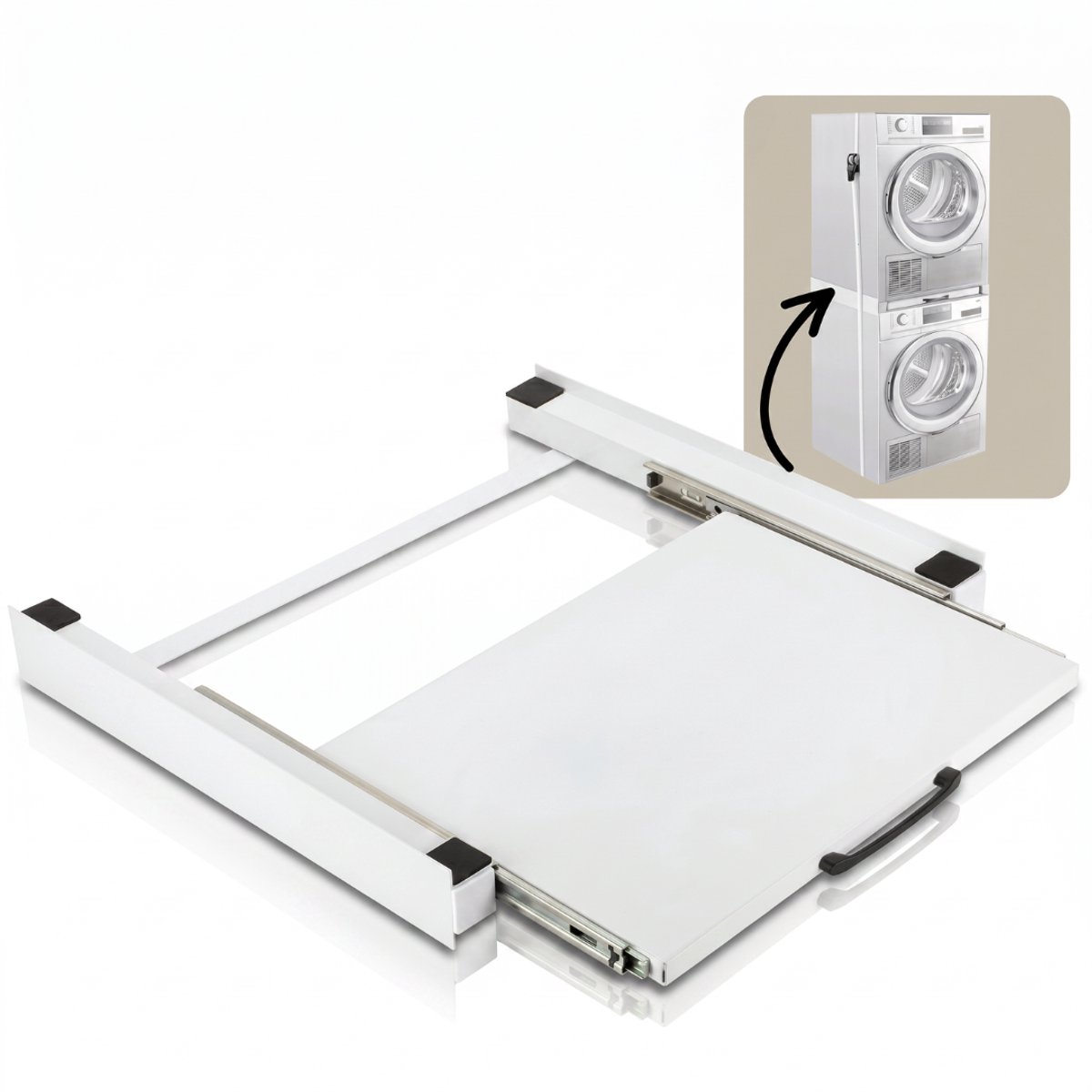 Morelia® Tussenstuk Wasmachine Droger - Stapelkit Wasmachine Droger - Universeel - Wit — afbeelding 1