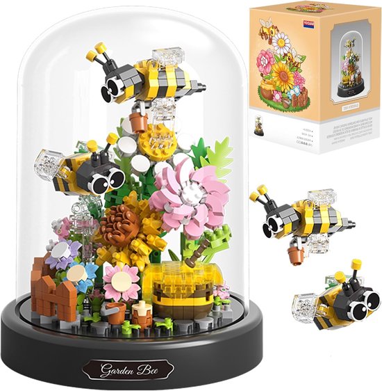 Taishengda - Mini Kunstbloemen Boeket - Bloemenboeket in Stolp - Bouwsets Volwassenen - Botanical Flowers Collection - Botanical Bloemen - Bouwsets - Niet geschikt voor LEGO Fisher-Price - Bij - Decoratie voor Huis, Cadeau, Kerst, Oudjaar, Nieuwjaar