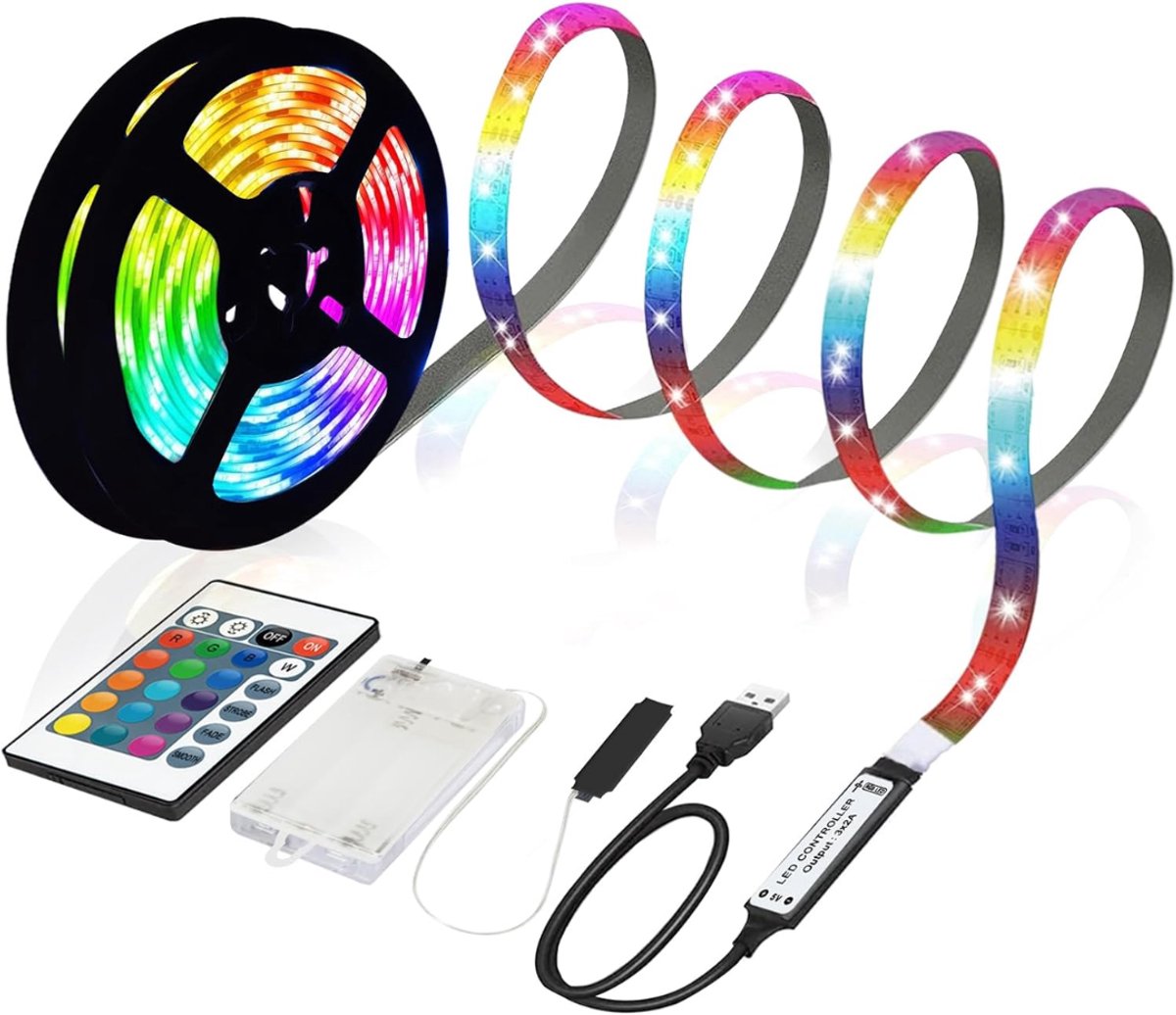 HEZIVO® LED Strip Batterij - Ledstrip Oplaadbaar - Verlichting - Met Afstandsbediening - 3 m