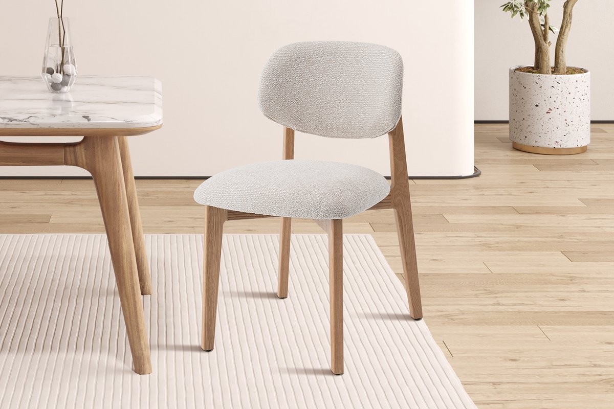 Rousseau Eetkamerstoel Carmen Beige – Massief Naturel Eiken -gemonteerd