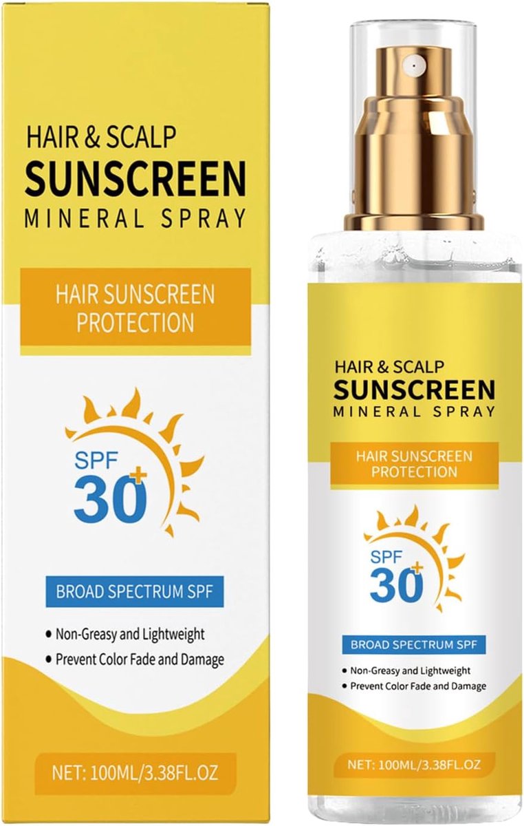 Haar Zonnebrandspray SPF 30 + | Hoofdhuid Zonnebrand Spray | UV Bescherming Haar & Scalp | Sunscreen Spray Haar | Anti Kleurvervaging | Hydraterend Kokos | Niet Vettig | Waterbestendig | Strand Sport Vakantie | 100ml