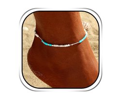 Top 10 Enkelbandjes 2026: Allecto Boho enkelbandje met turquoise kralen