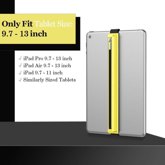 aladdien - Hoesje voor Apple Pencil - Stylus potloodhoes - PU-lederen ritszakje - Citroengeel - Geschikt voor iPad - Voor 9,7 tot 12,9 inch tablets — afbeelding 3