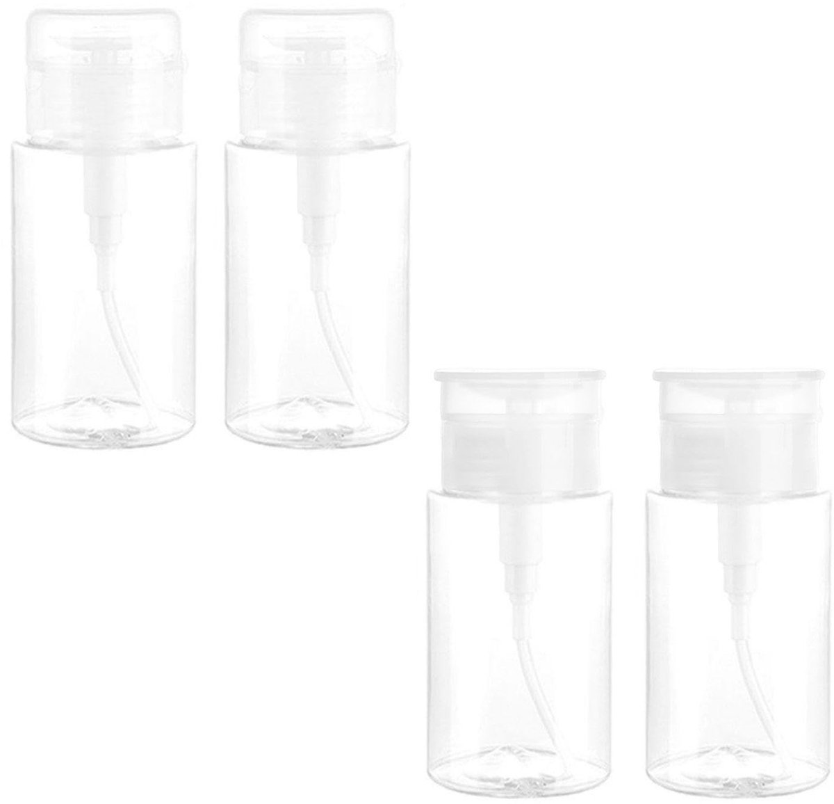 Allecto - Dispenserflessen - Huidverzorgingsproducten - Duurzaam en praktisch - Transparant - Cosmetica - Reisaccessoires - 200 ml