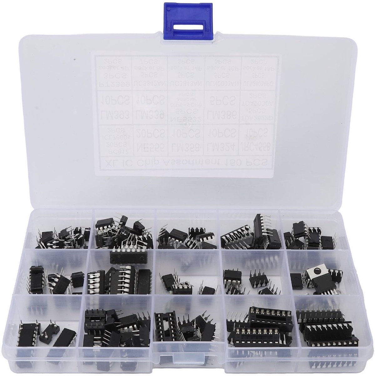 aladdien - XL IC Chip Assortiment Kit 150st - Opto Coupler - Inclusief Plastic Opbergdoos - Geschikt voor Diverse Timer en Oscillator - Hoogwaardige..