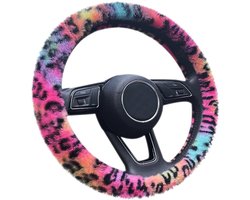 Allecto - Stuurwielcover - Leopard Print - Stretch en Warm - Voor de Winter - Universele Pasvorm - Bescherming - Geschikt voor Auto - Kleur