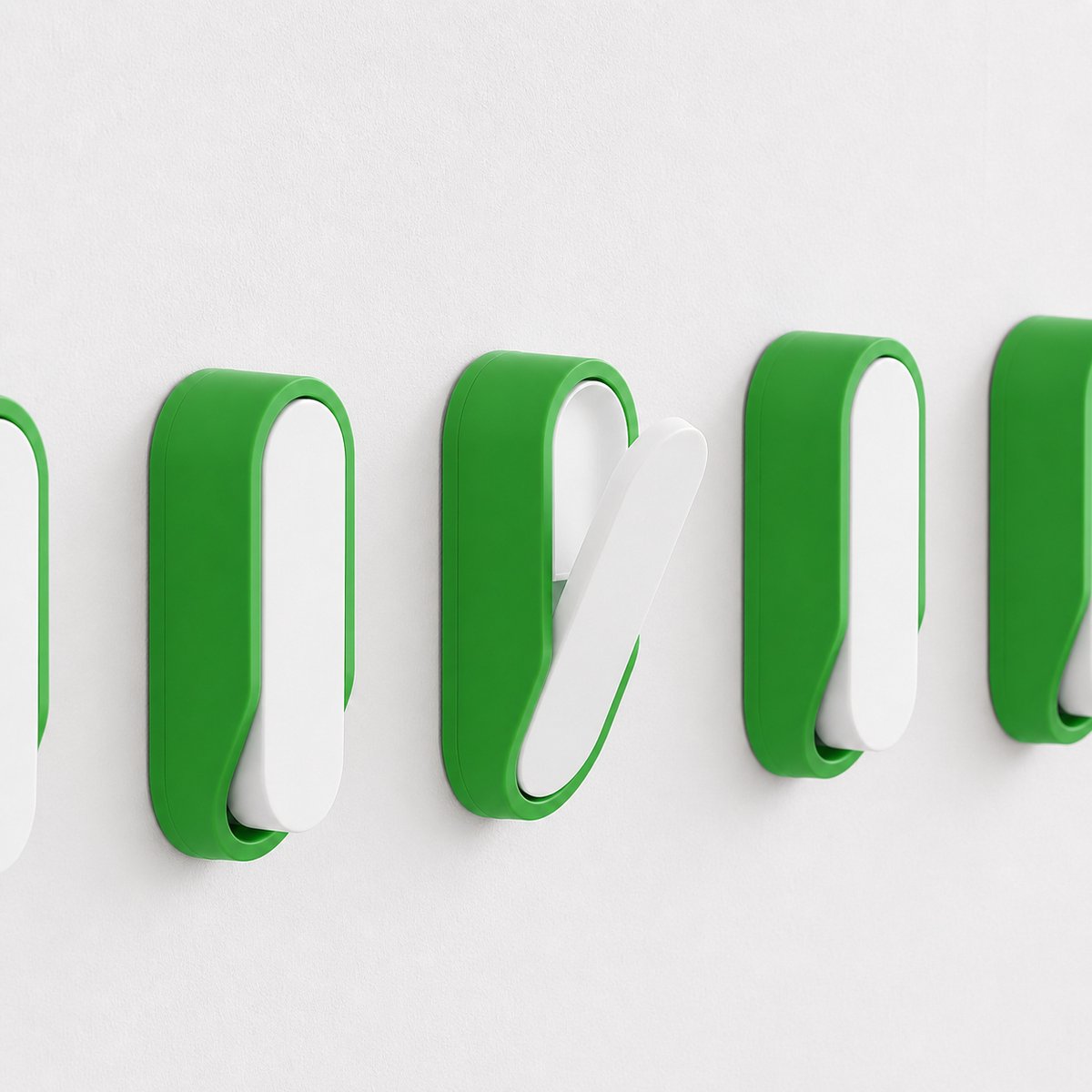 Set Van 3 Opvouwbare Wandhaken Groen Wit Kapstok Haak - Ruimtebesparende Inklapbare Wandhanger Voor Jas Tas Handdoek Sleutel - Moderne Design Wandhaak Met Schroeven Voor Hal Badkamer Keuken - Matcha Green + White
