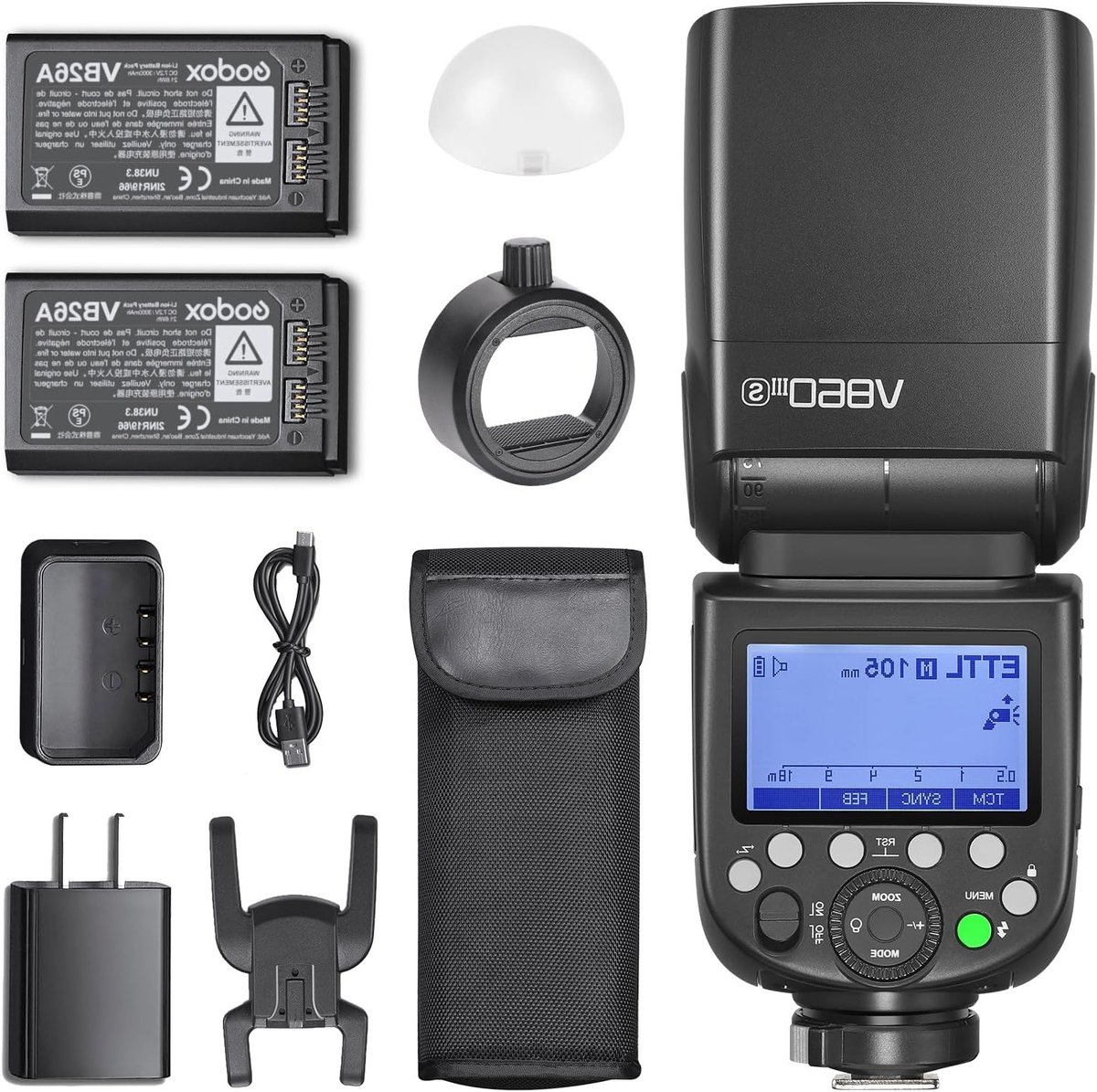 Professionele Camera Flitser met TTL, GN60 en HSS voor Sony - 2.4G Draadloos Systeem, Snelle Oplaadtijd en LED Modelverlichting met Softbox en Kleurfilters