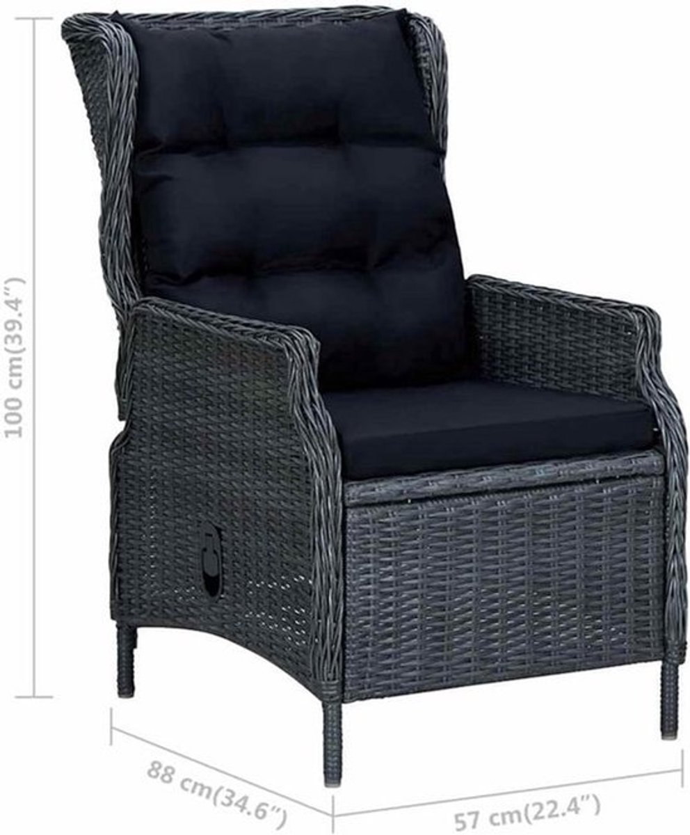 Verstelbare Tuinstoel – Lounge Chair – Relaxstoel – Balkonstoel – Tuinzetel – Gepoedercoat