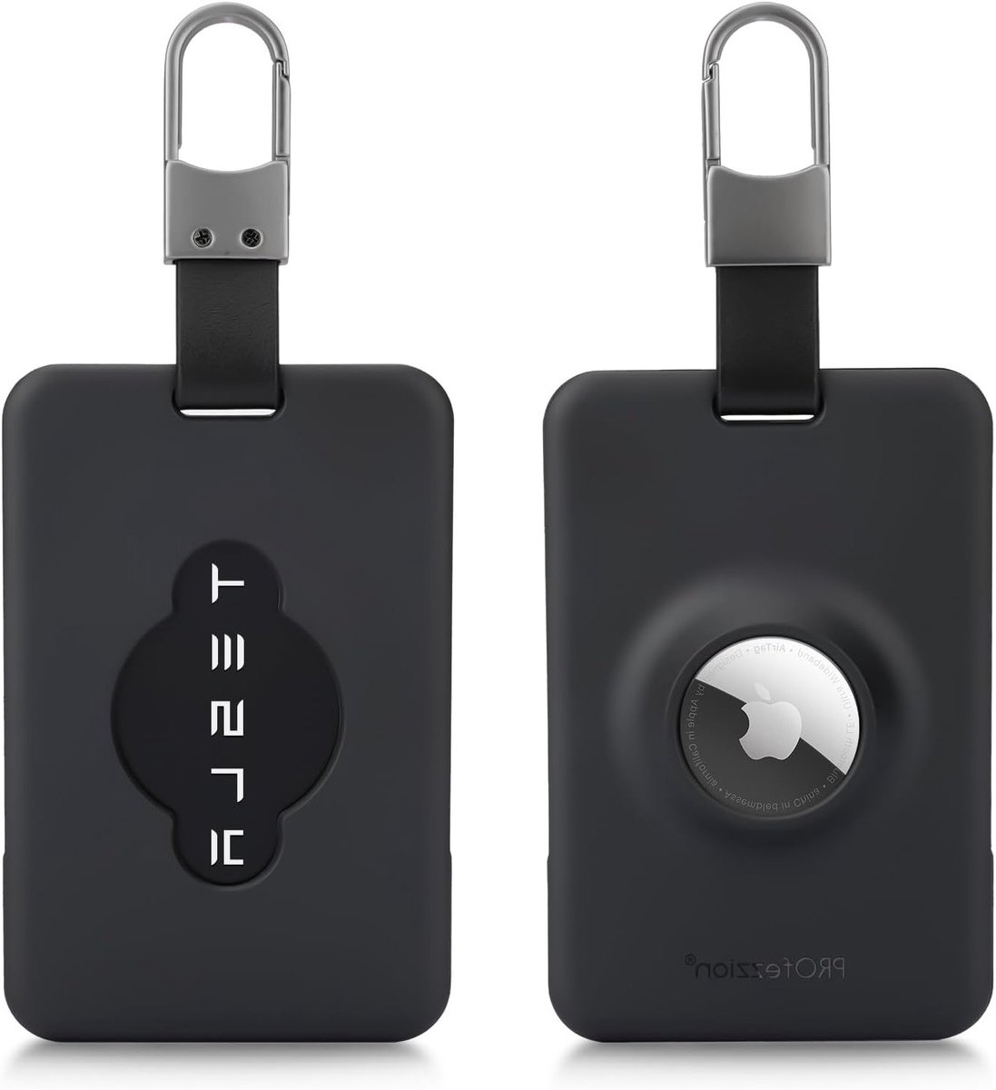 Veilig en Duurzaam Sleutelkaarthouder voor Tesla Model 3, Y, S en X met Air Tag Slot, Anti-Kras Film en Meerdere Sleutelhangers - 2-Pack