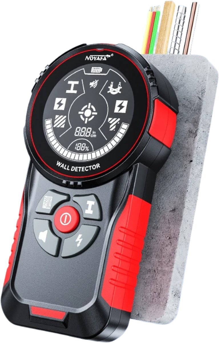 DIMICO - Metaaldetector - Metaaldetectors - Leidingzoeker - Wandscanner - 3 Modi - 100 mm diepte - Oplaadbare - Metaal, Hout