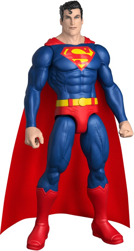 DC Superman Actiefiguur van 30 cm - Met Klassiek Rood-blauw Superpak met Stoffen Cape en 7 Beweegbare Punten