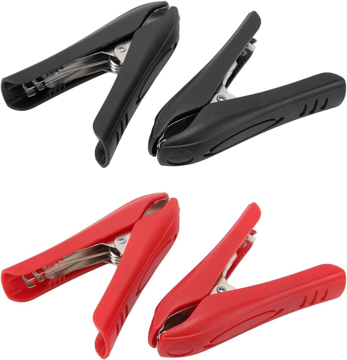 Professionele Elektrische Testklem - 4 Stuks - Isolerende Kenmerken - Sterke Klem - 100A Stroommeting - Duurzaam ABS Materiaal - Rood/Zwart Buckle Type