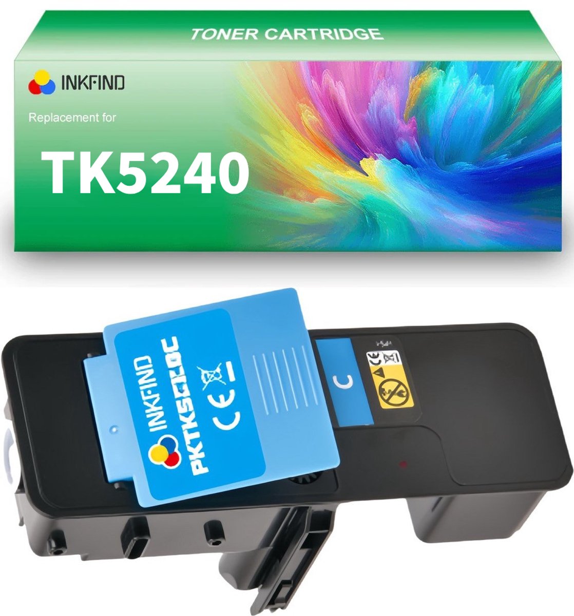 INKFIND TK5240 Cyaan tonercartridge compatibel met Kyocera TK5240 TK-5240 Cyaan toner cartridge - 1-pack Cyaan