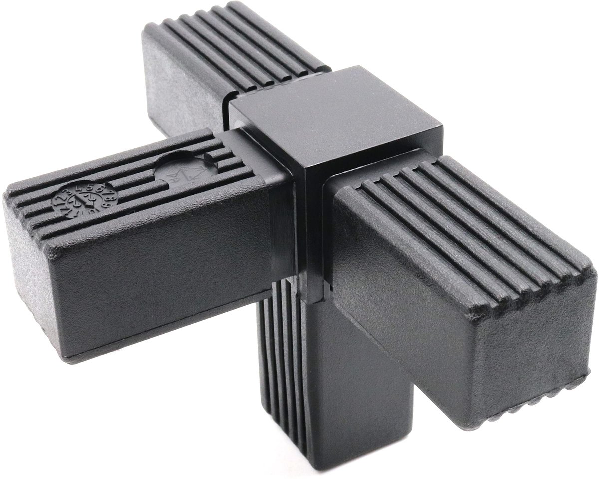aladdien - connector T-stuk - voor vierkante buizen - zwart - afvoerpijpconnector - 30 x 30 mm - ideaal voor wanddikte 2 mm - geschikt voor diverse ..