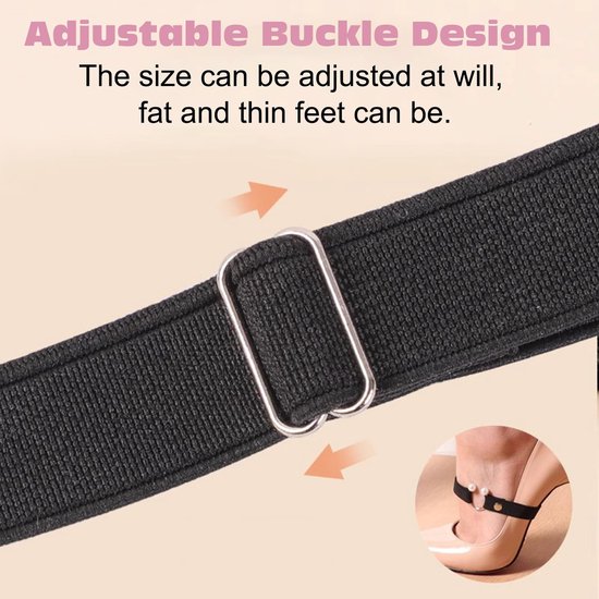Allecto - Verstelbare Hoge Hakken Schoenbanden - Elastische Straps - Ideaal voor Feestjes - Zwart - Schoenaccessoires - Verhoogt Comfort en Stabili... van allecto — afbeelding 2