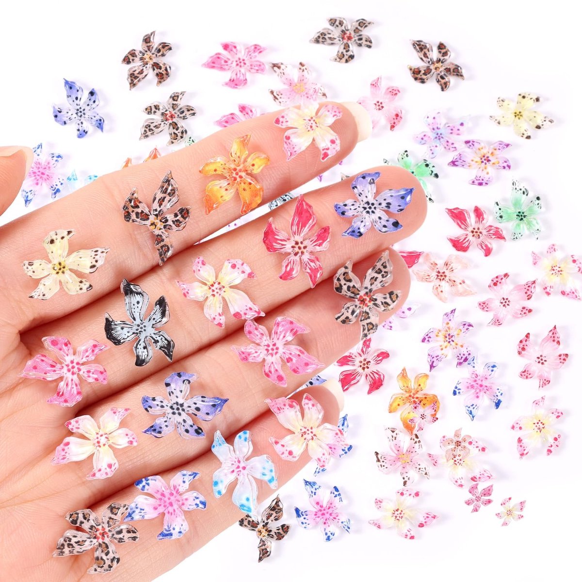 Allecto - 3D Hawaiian Flower Nagel Art Decoraties - Kleurvolle Resin Nageljuwelen - Perfect voor Nail Art - Versiering voor Nagels - Creatieve Nage...
