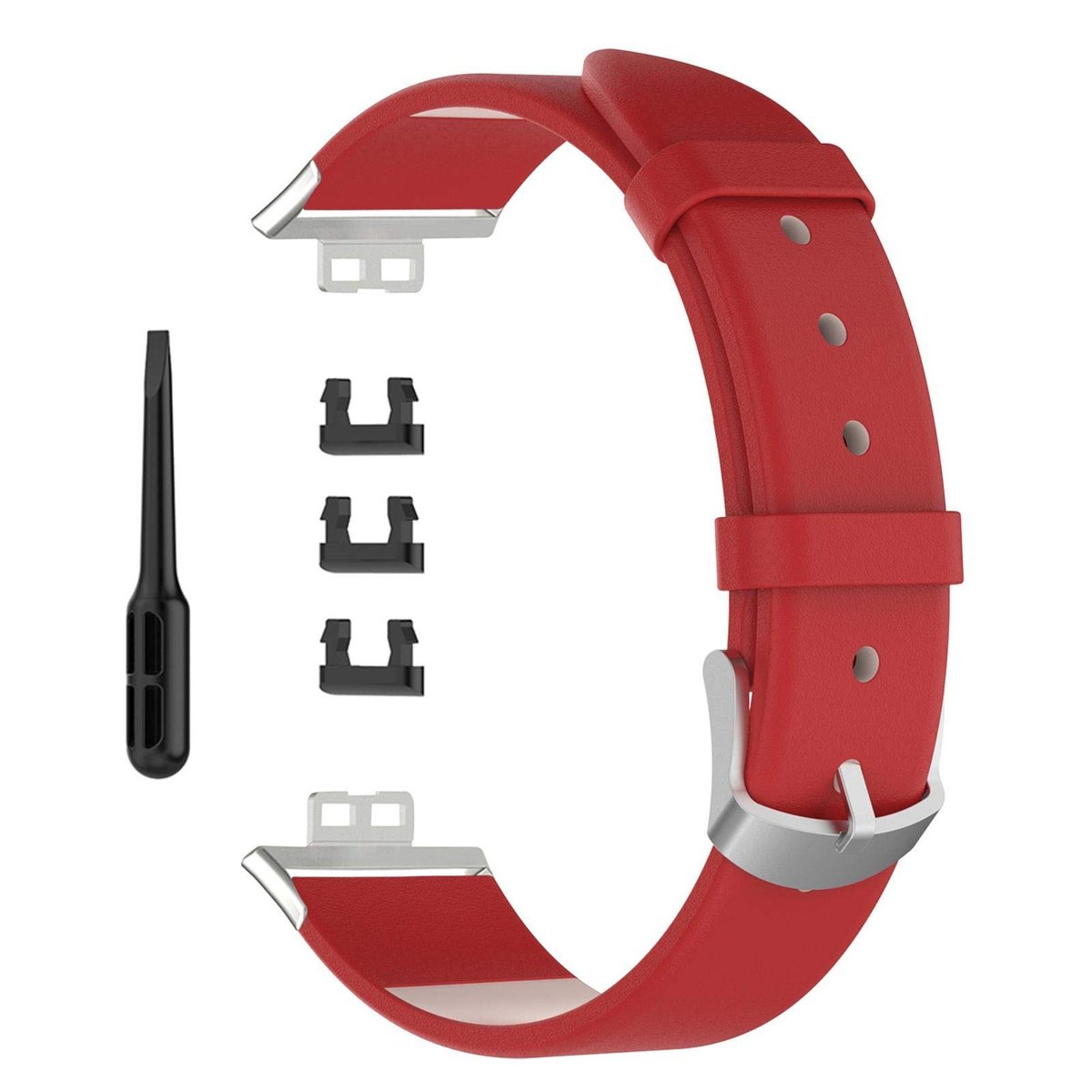 Allecto - Smartwatch Vervangband - Leren Horlogeband - Stijlvol en Comfortabel - Geschikt voor Watch FIT - Duurzaam en Elegant - Perfect voor Dagel...