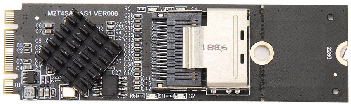 Allecto - M.2 NVME Uitbreidingskaart - 4 Poorten 6Gbps - Hoogwaardige SATA3.0 Controller - Betrouwbare Gegevensoverdracht - Compatibel met Diverse