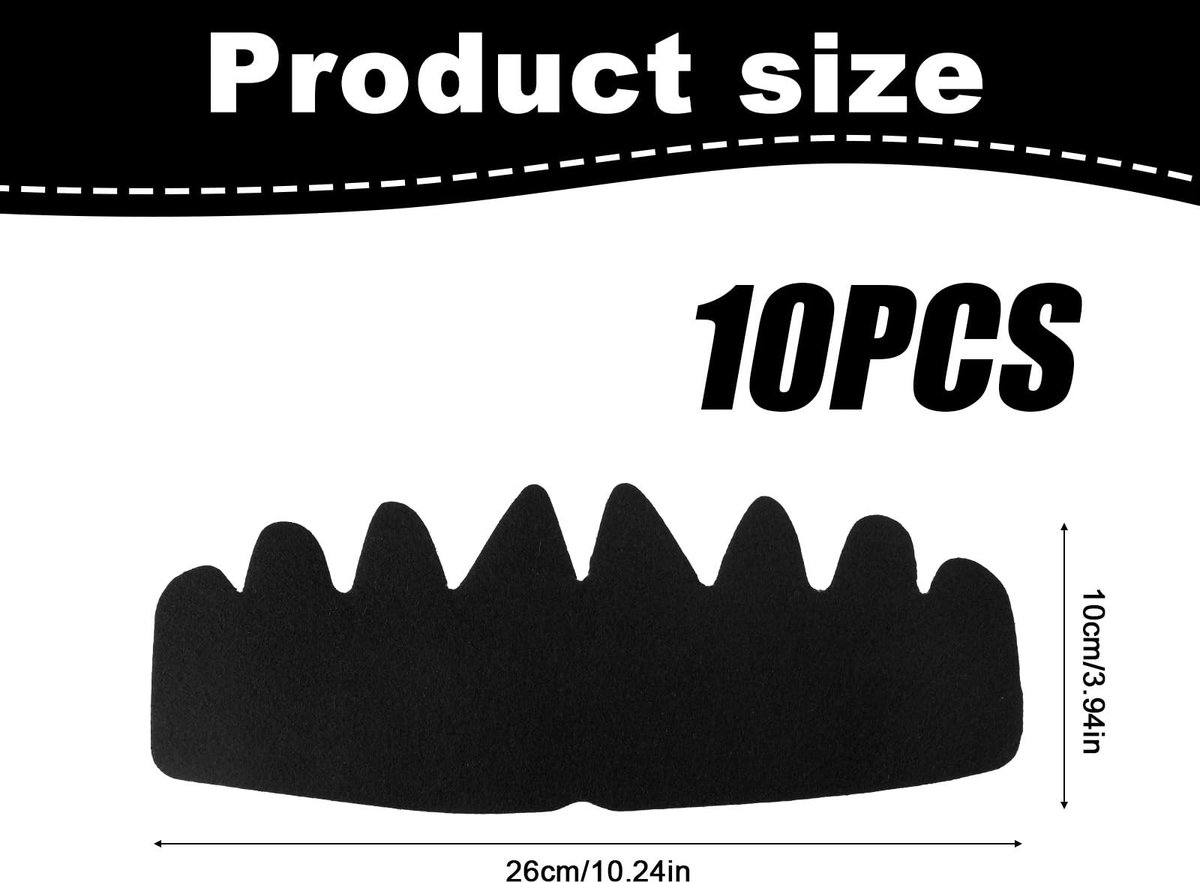 ONF3 - Baseball Cap Inlegzolen - Zwarte Inlegzolen - Herbruikbaar en Wasbaar - Comfortabel - Ideaal voor Caps - Ondersteuning voor Voeten - 10 S...