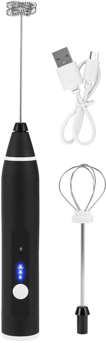 Store_7 - Elektrische melkopschuimer - Verstelbare handklopper - Oplaadbaar en lichtgewicht - Zwart - Koffiemixer - Ideaal voor koffie en meer