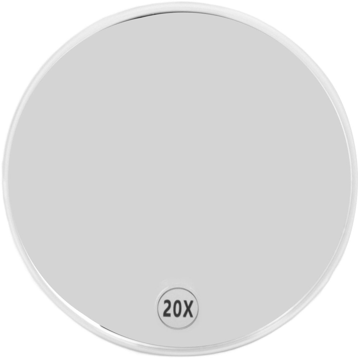 aladdien - Vergrootspiegel - Draagbare make-upspiegel - 20x vergroting - Wit - Zuignap spiegel - Ideaal voor badkamer - Compact formaat