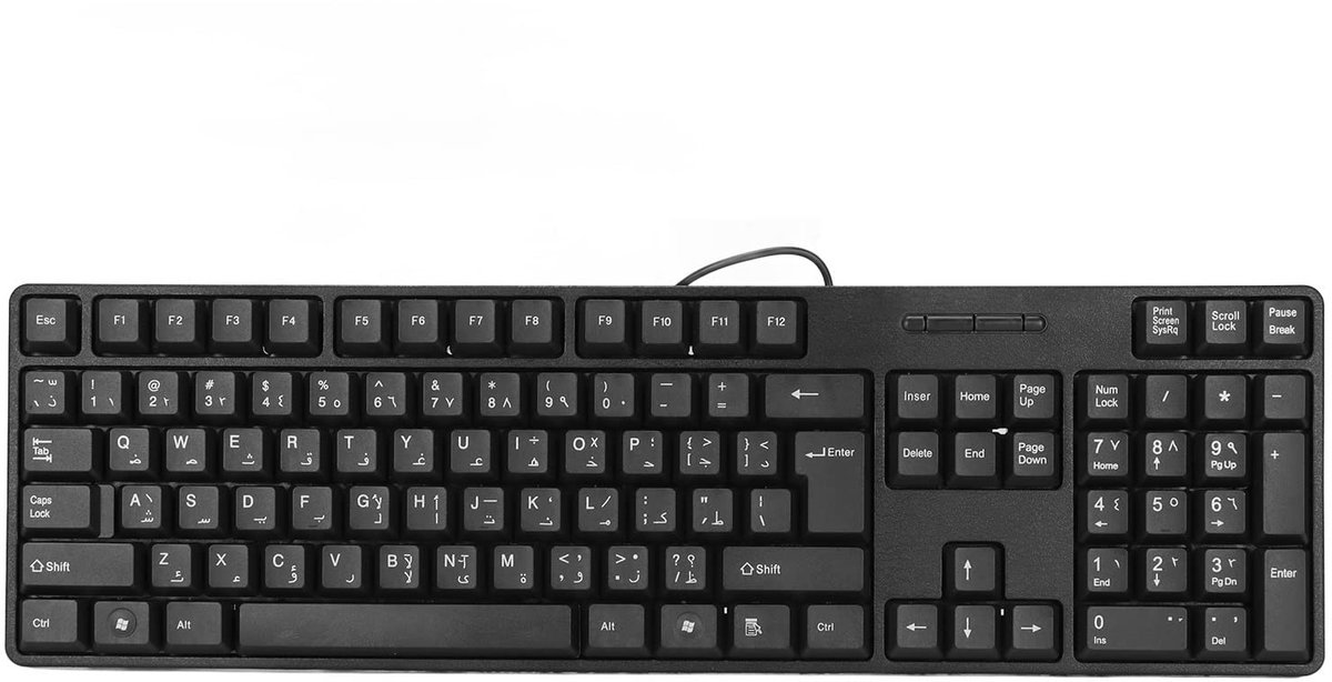 ONF3 - Arabisch toetsenbord - Gaming-toetsenbord - Bedraad - Praktisch en handig - 104 toetsen - Geschikt voor computer - ABS materiaal