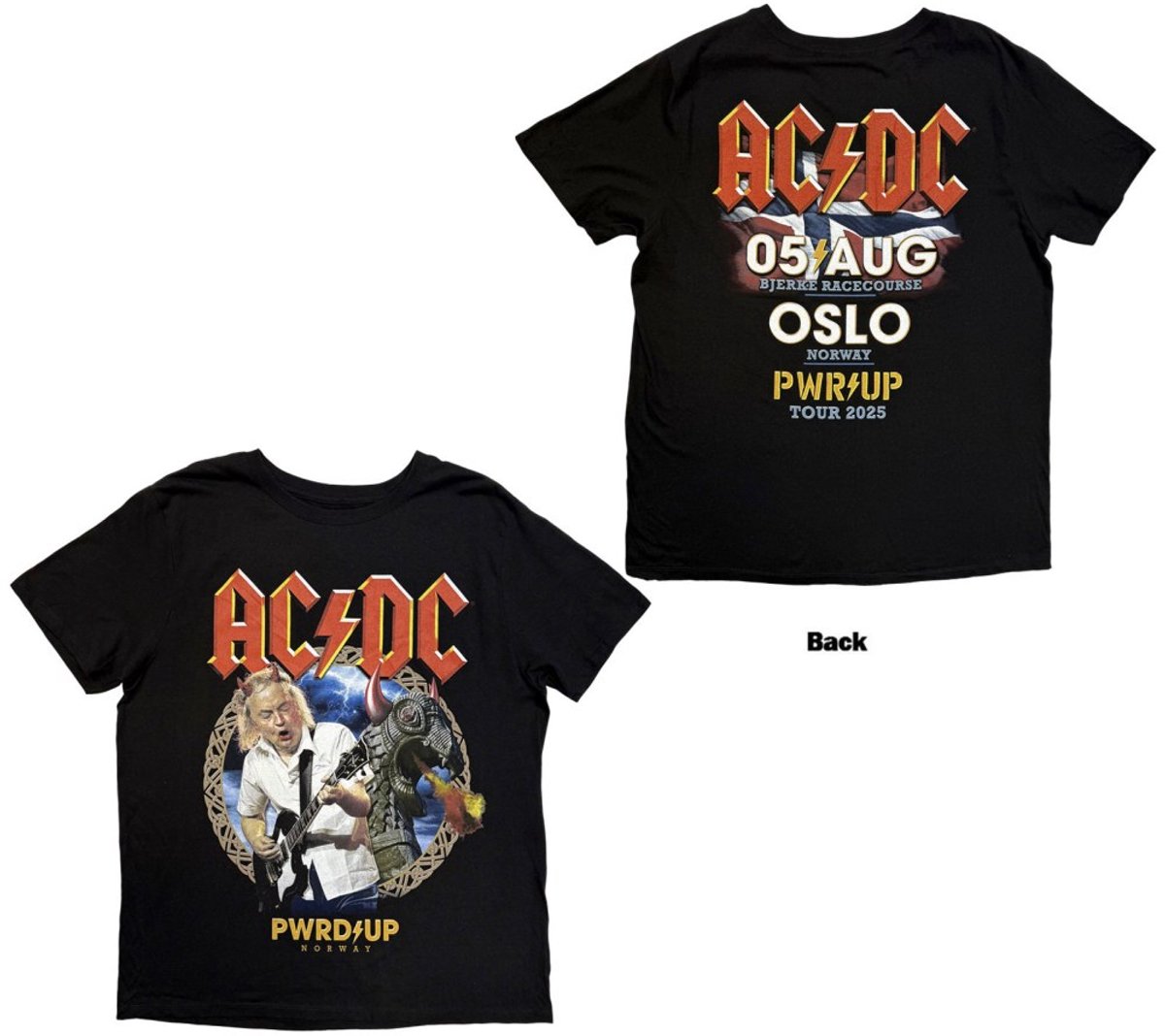 AC/DC - PWR'DUP Norway EU Tour '25 Heren Tshirt - XL - Zwart