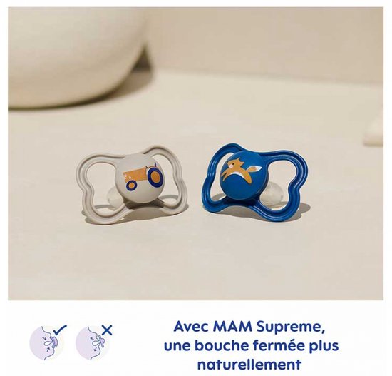 MAM 2 Fopspenen Supreme Nuit 18 Maanden en + (Kleur : Vos en blauwe beer) — afbeelding 4