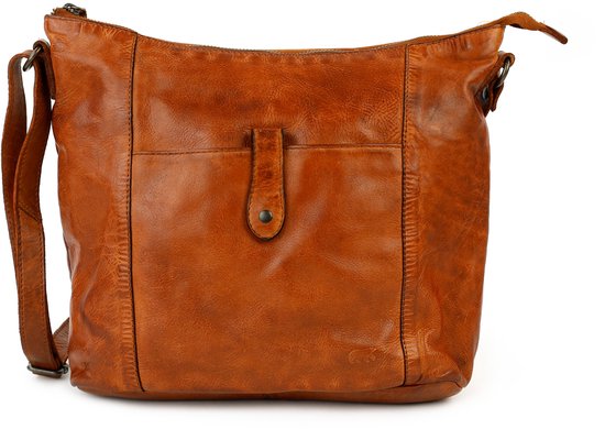 Bear Design Medium Crossbodytas / Schoudertas Dames - Leer - Sophia - Cognac