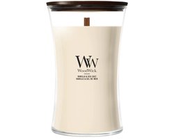 WoodWick Hourglass Large Geurkaars - Vanilla & Sea Salt - 130 branduren