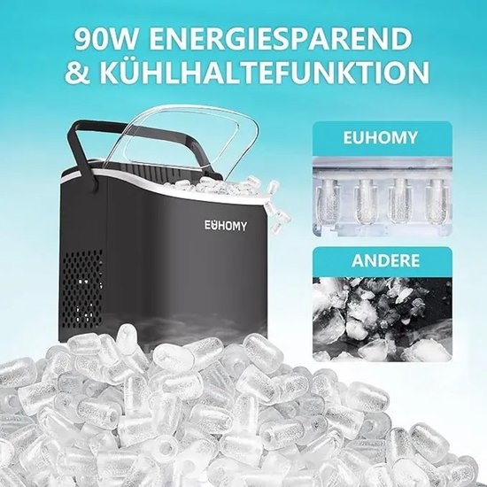 Milova Ijsblokjesmachine - Ijsblokjes maker - Draagbaar - Zelfreinigend - Ijsmaker - Ijsblokjes - Ijs - Koude drankjes - Horeca - Zomer van Merkloos — afbeelding 4