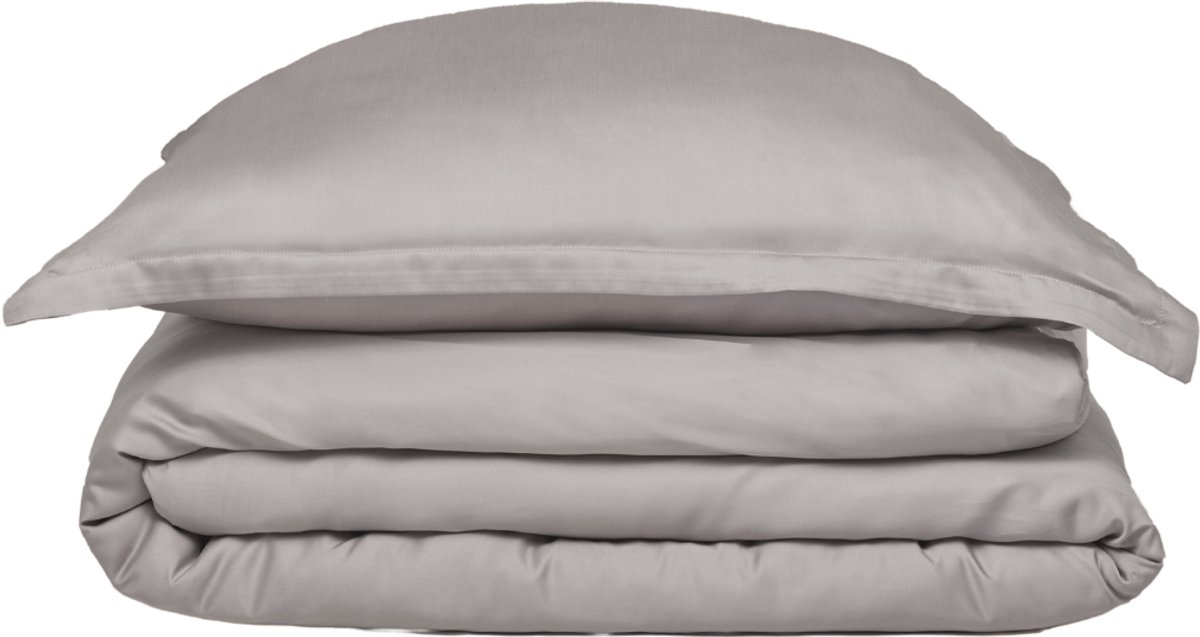 Coco & Cici - TENCEL - Sateen Dekbedovertrek Taupe - 140x200 + 1 kussensloop 60x70