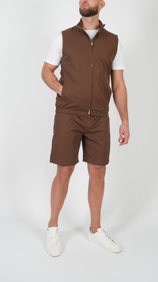 BASKO - ZOMERSET - GILET + SHORT - BRUIN - MAAT M