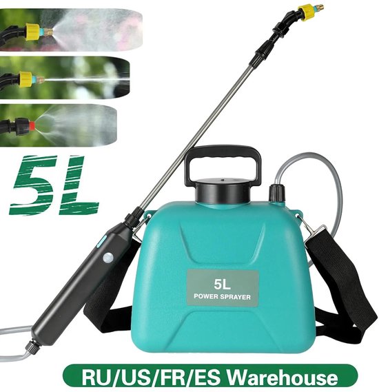 DIMICO - Elektrische Sproeier Tuin Multifunctioneel - Drukspuit 5 Liter - Plantenspuit - Tuinsproeier - Groen - 2400 mAh accu van Dimico — afbeelding 3
