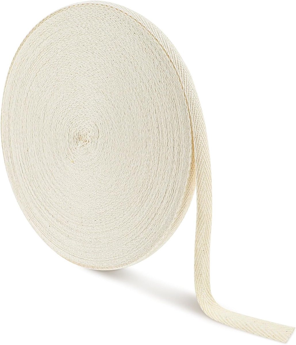 50m Katoenen Biasband, Naai Tape, Vouwband met Herringbone Steek voor DIY Creaties - 10mm Breed