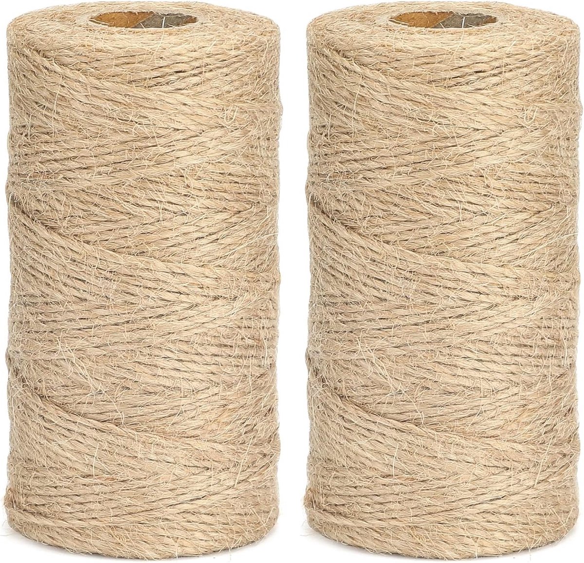 Jute Koord 200 m Bruin, 1.5 mm Sterk Tuin Koord voor Creatieve Projecten, 2 Ply Decoratief Touw voor DIY en Tuinieren