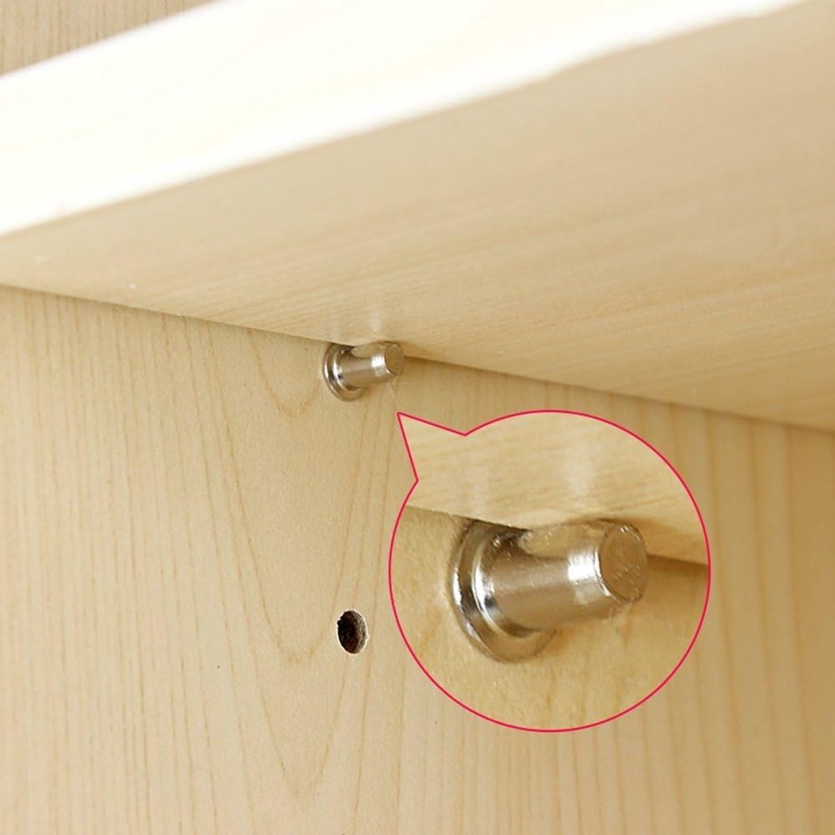 50x 5mm Metalen Planksteunen voor Keukenkast en Boekenkast, Inclusief Compacte Opbergdoos, Stevige en Duurzame Plankpinnen
