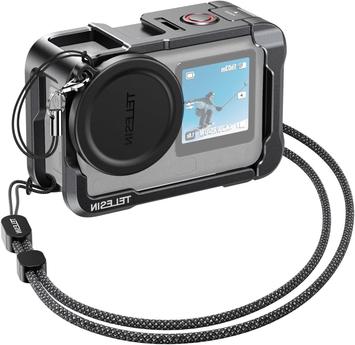 Aluminium Beschermframe met Silicium Lenscover voor DJI Osmo Action 6 Camera, Snelle Montage en 1/4" Schroef voor Optimale Bescherming en Functionaliteit