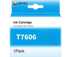 INKFIND T7606 Vivid Licht Magenta inktcartridge compatibel met Epson T7606 Geschikt voor Epson SureColor SC-P600 SC P600 SC P600 -1-pack VLM