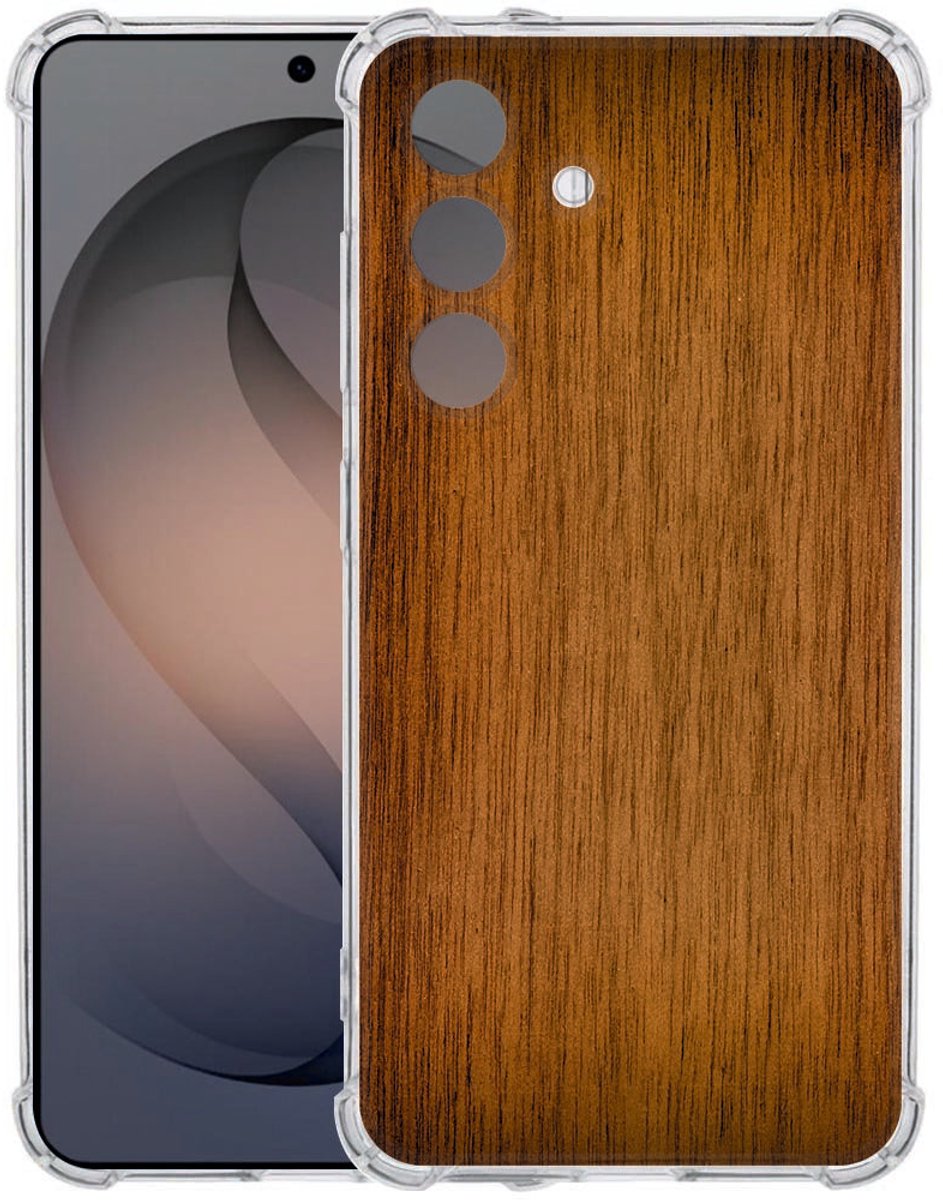 Samsung Galaxy S26 TPU Siliconen Hoesje Donker Hout Valbestendig