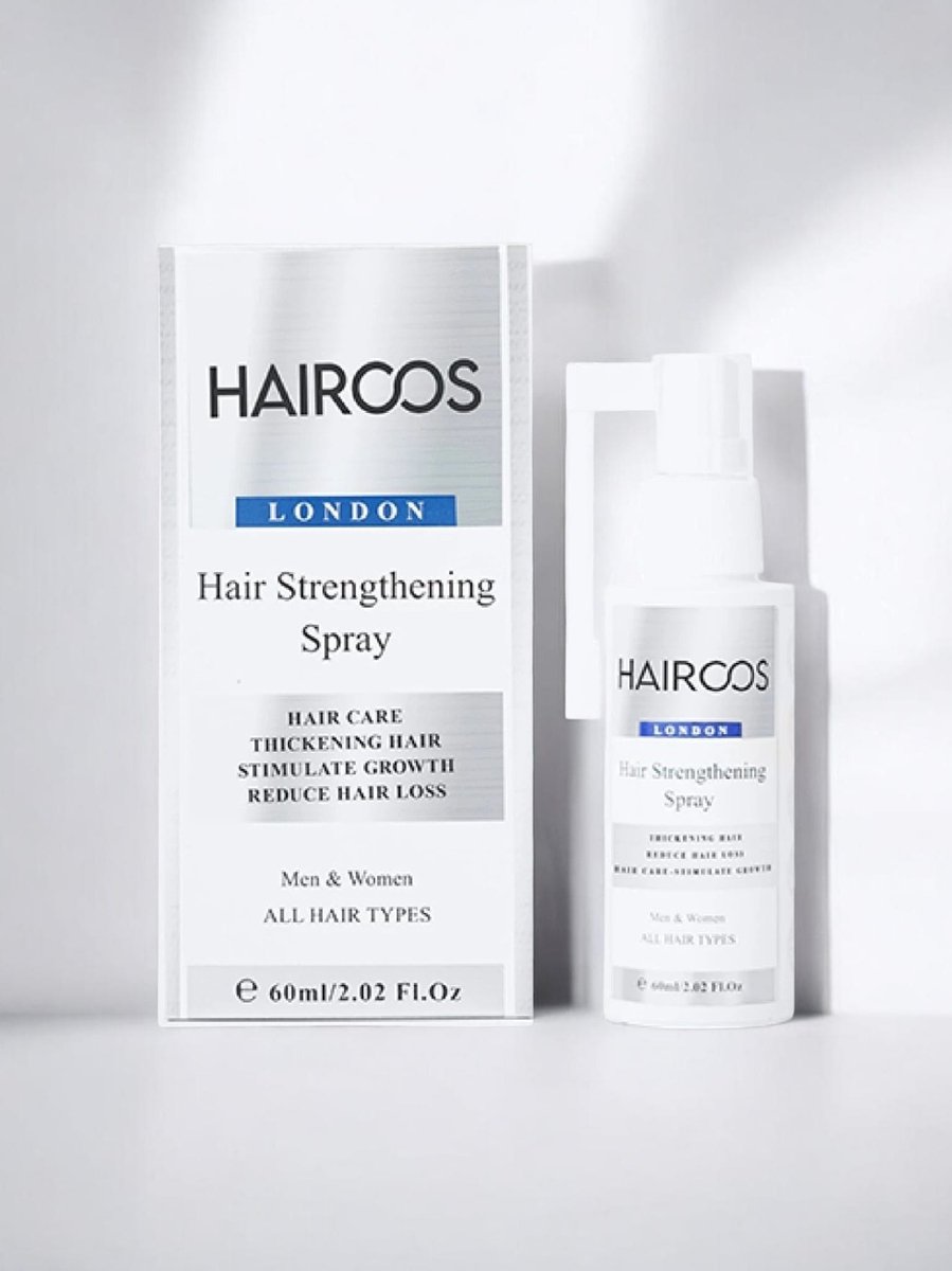 Hairoos London Haarversterkende Spray – Stimuleert Haargroei & Vermindert Haaruitval – Voor Mannen & Vrouwen – Geschikt voor Alle Haartypes – Anti-Haaruitval Scalpverzorging – 60 ml