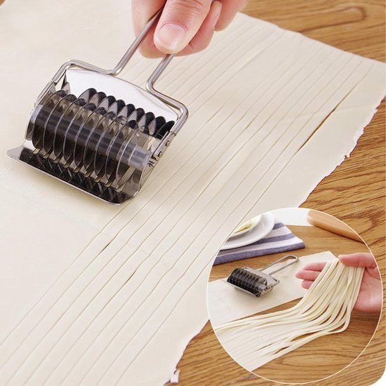 SnelShoppen - RVS Noodle Cutter, Pasta Snijder, Spaghetti Maker, Keuken Gereedschap, Multifunctionele Deeg Cutter voor Noodles, Thuis Koken, 1 Stuk van Snelshoppen — afbeelding 2
